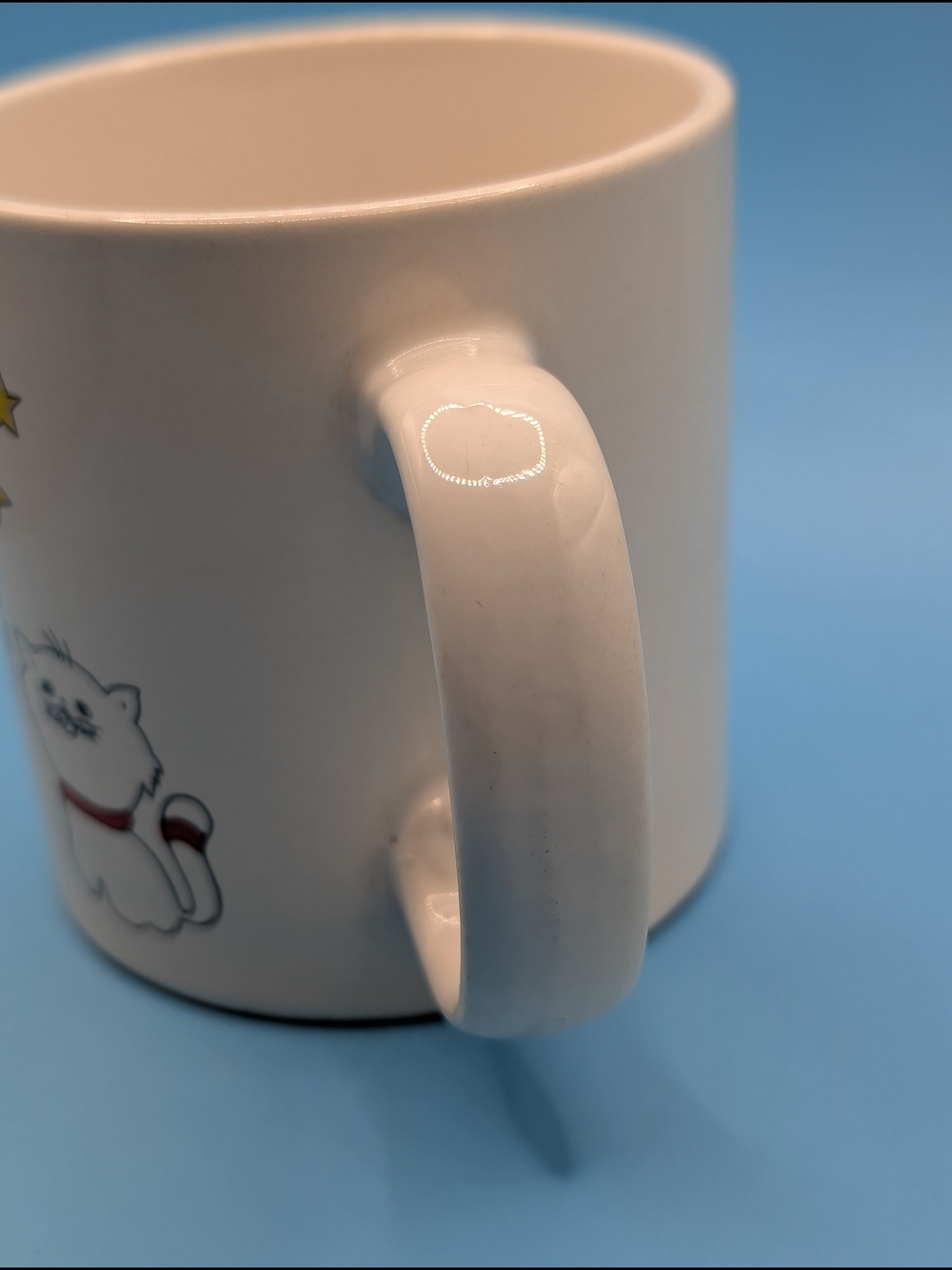 Vintage White Cat Print Ceramic Mug - Picture 5 of 8